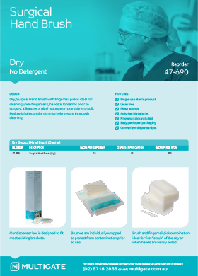 Dry Surgical Hand Brush Flyer