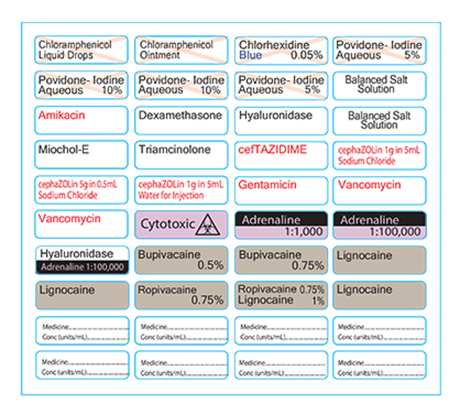 Ophthalmic Label Sheet