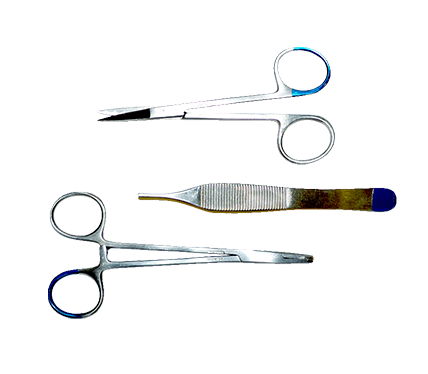 Micro Suture Pack with Micro Suture Pack with Derf Needle Holder Iris Scissors Adson Tissue Forceps