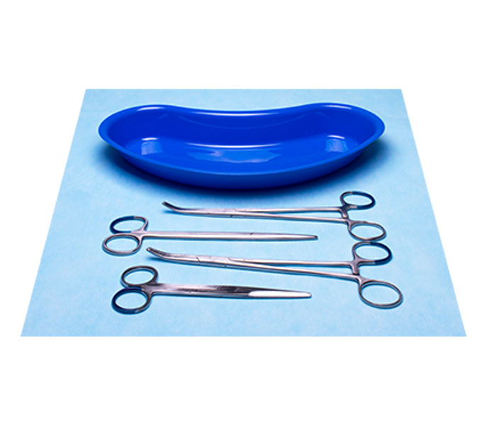 Delivery Set with Crile-Rankin Haemostatic Curved Forceps