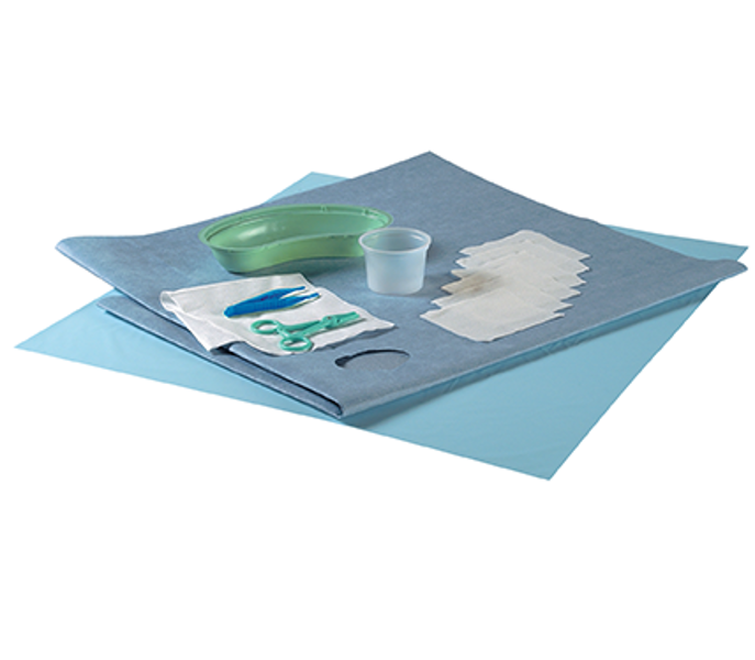 Catheter Procedure Pack with Clamp Forceps and Protex Drape