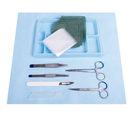 Micro Suture Pack with Tray with 4 Compartments