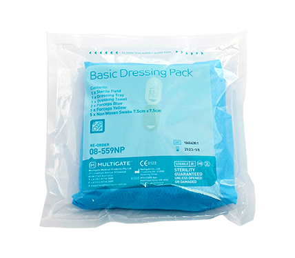 Basic Dressing Pack with 5 Non-Woven Swabs