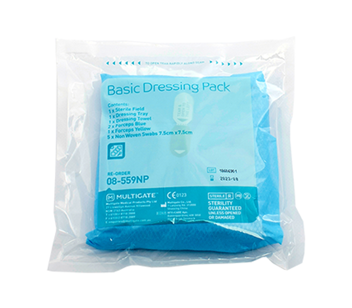 Basic Dressing Pack with 5 Non-Woven Swabs
