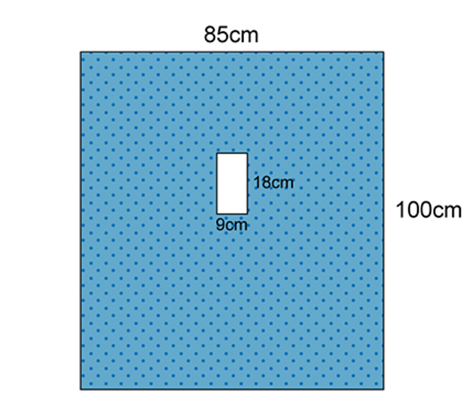 Fluid Resistant Small Drape with Rectangle Aperture