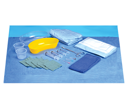 Epidural Pack with extra Syringes Needles Kidney Dish and Compro Gown