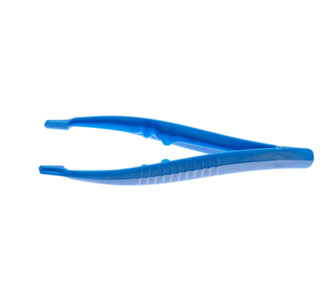 Plastic Dressing Forceps 10.7cm Blue