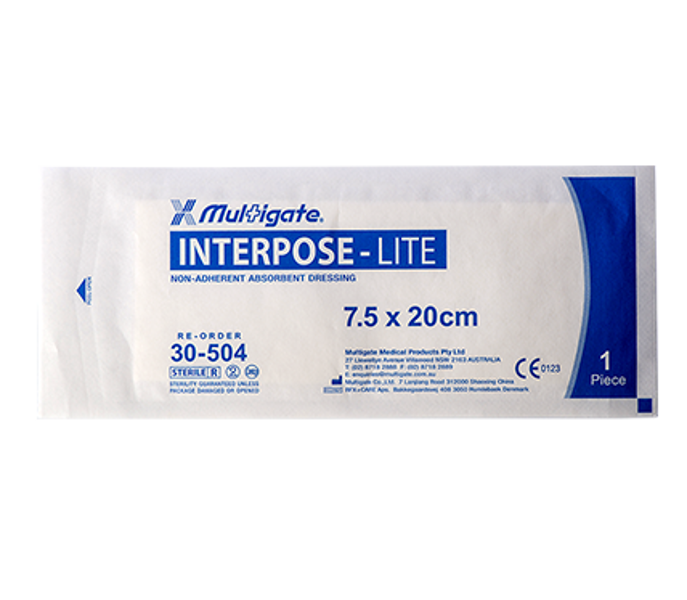 Interpose Lite Non-Adherent Dressing 7.5cm x 20cm - Multigate