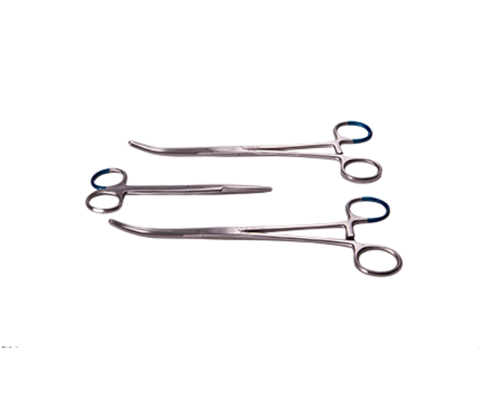 Delivery Instrument Pack with 2 Rochester-Pean Haemostatic Curved Forceps and a 14.5cm Mayo Operating Scissors
