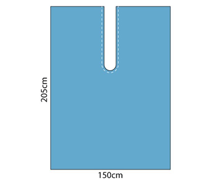 Impervious Drape 150cm x 205cm with Adhesive U-Split - Blue