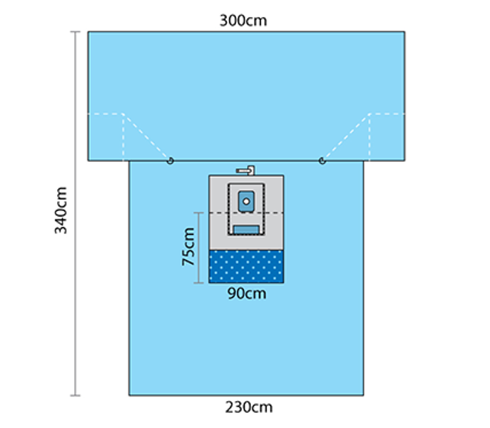 Knee Arthroscopy Drape with Square Pouch