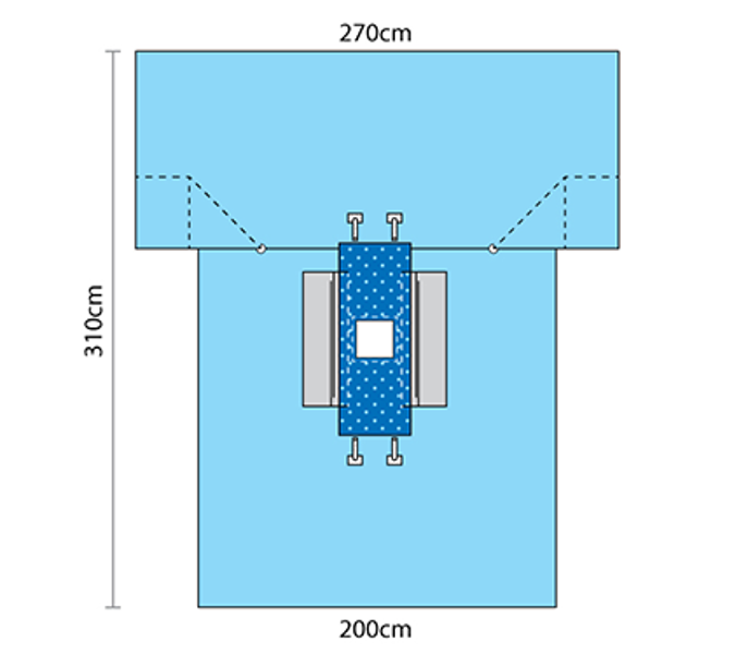 Laparoscopic Drape with Side Pouches