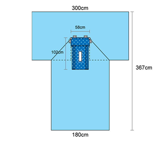 Thoracic Drape with Adhesive Aperture