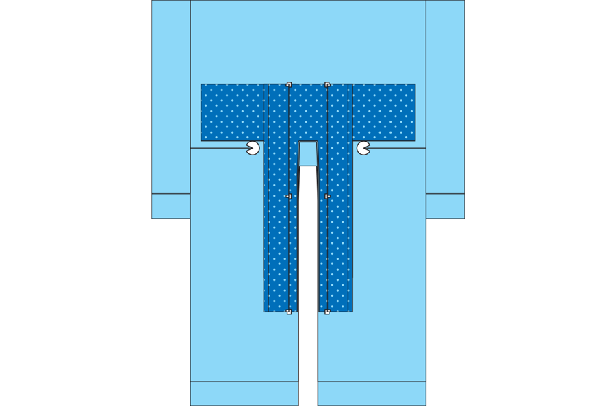 Cardiac Split Drape with Fabric Pouch
