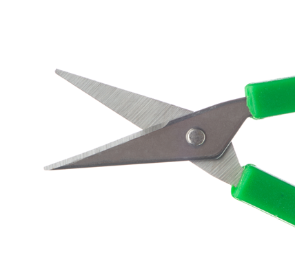 Multigate Iris Scissors - Sharp-Sharp Straight with  38mm Blade & Green Plastic Handle