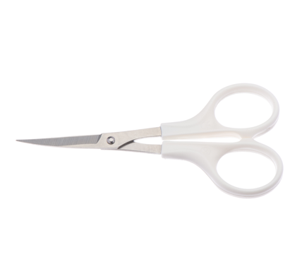 Iris Scissors - Sharp-Sharp Curved with 58mm Blade & White Plastic Handle