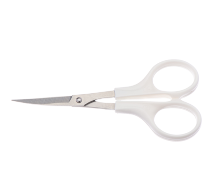 Iris Scissors - Sharp-Sharp Curved with 58mm Blade & White Plastic Handle