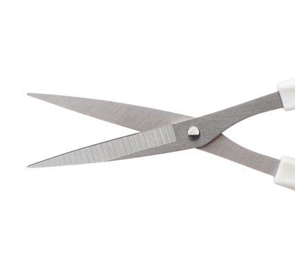 Multigate Iris Scissors - Sharp-Sharp Curved with 58mm Blade & White Plastic Handle