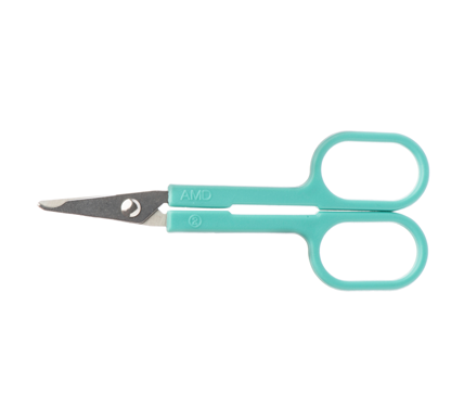 Suture Scissors - Sharp-Blunt with Aqua Plastic Handle
