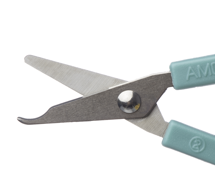 Multigate Suture Scissors - Sharp-Blunt with Aqua Plastic Handle