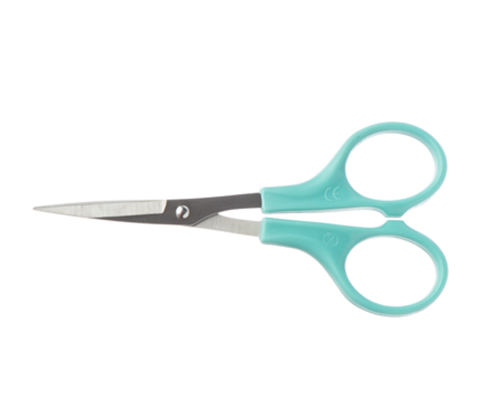Iris Scissors - Sharp-Sharp Straight with 58mm Blade & Aqua Plastic Handle