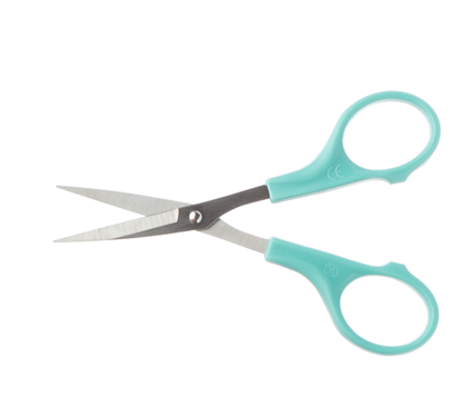 11.5cm Iris Scissors - Sharp-Sharp Straight with 58mm Blade & Aqua Plastic Handle