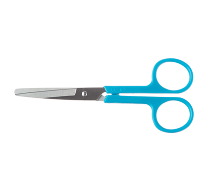 Universal Scissors - Sharp-Blunt Straight with Blue Plastic Handle