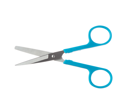 13cm Universal Scissors - Sharp-Blunt Straight with Blue Plastic Handle