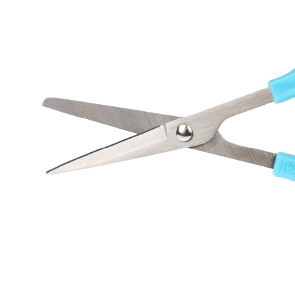 13cm Universal Scissors - Sharp-Blunt Straight with Blue Plastic Handle