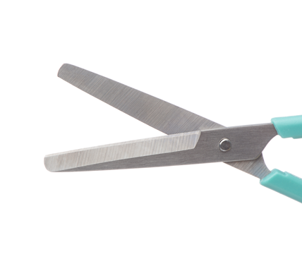 Multigate Universal Scissors - Blunt-Blunt Straight with Aqua Plastic Handle