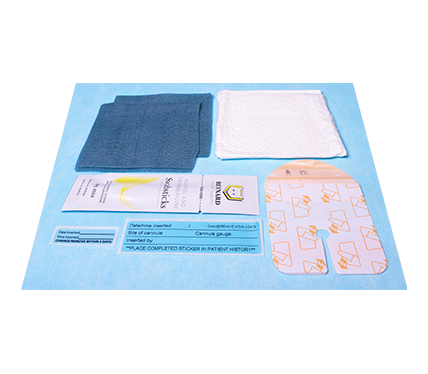 IV Start Pack with IV Cannulation Site and Record Labels IV 3000 Dressing and Swabstick